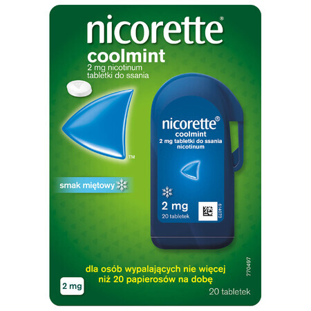 Nicorette Coolmint 2 mg, 20 pastiglie