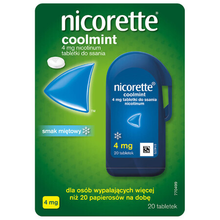 Nicorette Coolmint 4 mg, 20 zuigtabletten