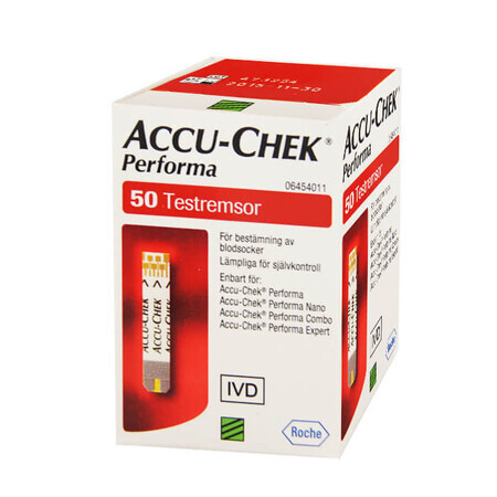 Accu-Chek Performa, meter teststrips, 50 stuks