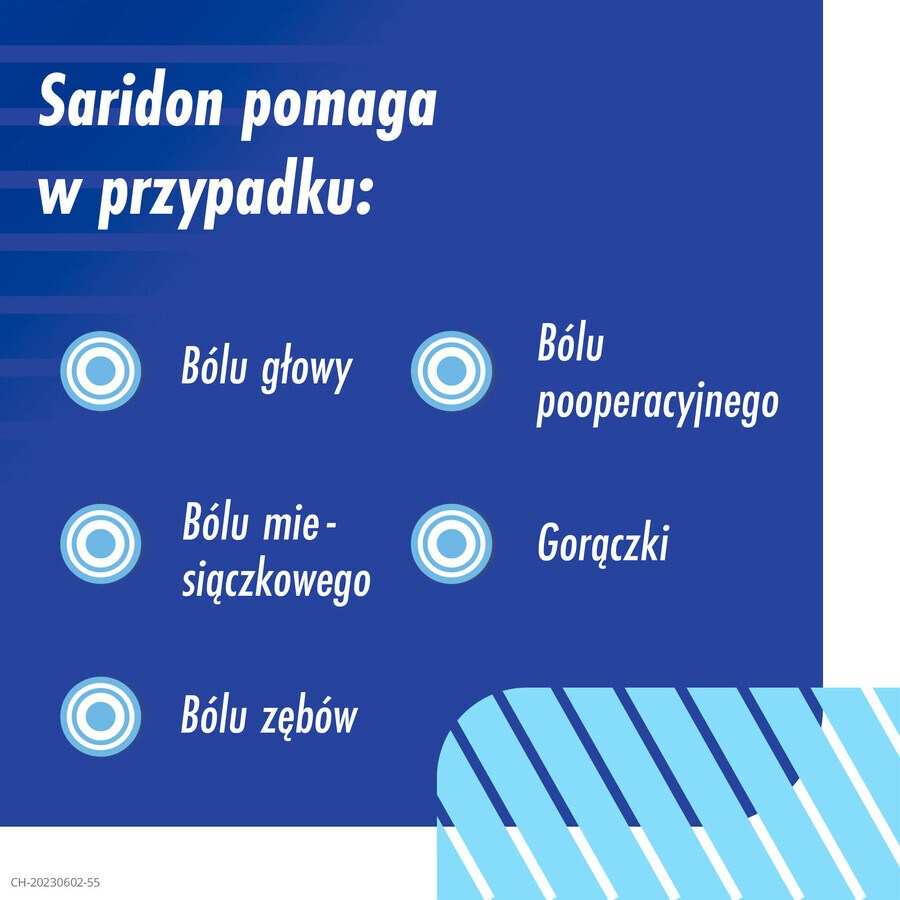 Saridon 250 mg + 150 mg + 50 mg, 20 compresse