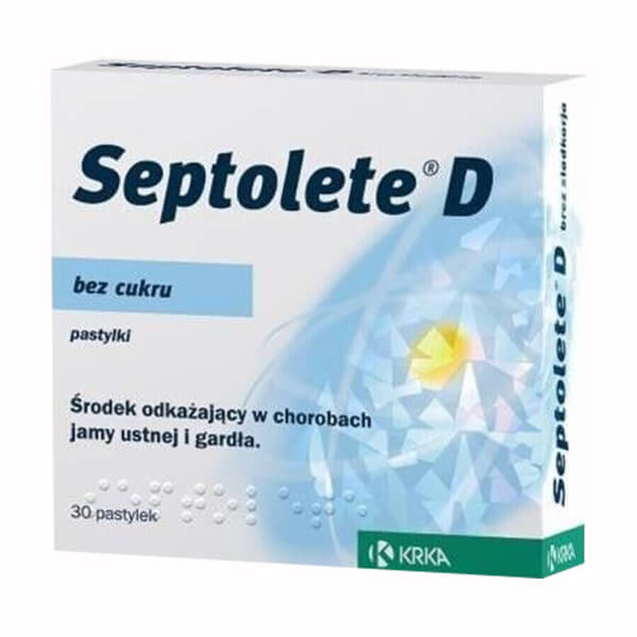 Septolete D 1 mg, sugar-free, 30 hard tablets