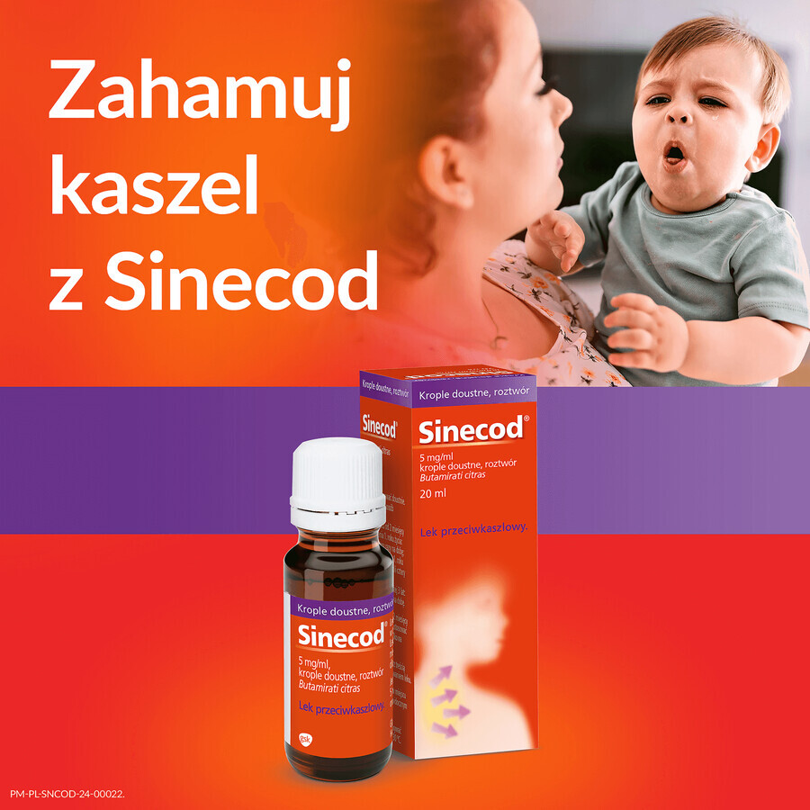 Sinecod 5 mg/ml, oral drops, solution, 20 ml