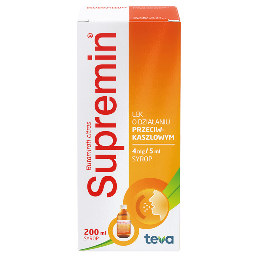 Supremin 4 mg/ 5 ml, sirop de tuse, 200 ml