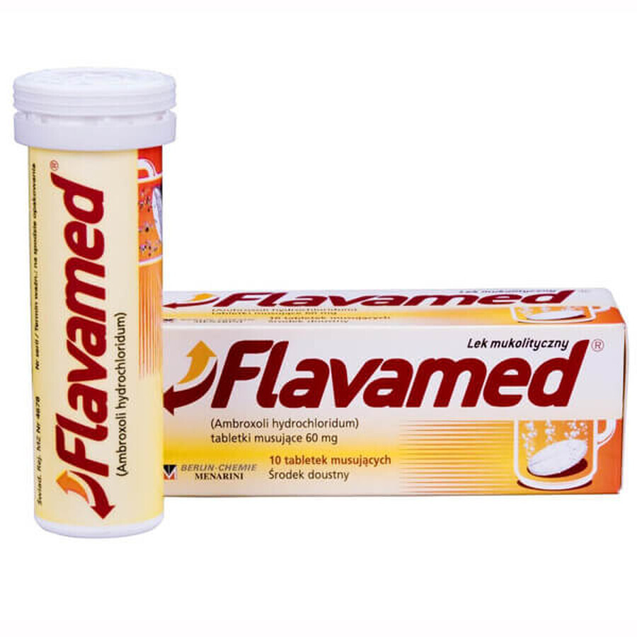 Flavamed 60 mg, 10 bruistabletten