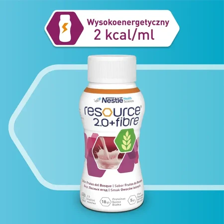 Resource 2.0 + Fibre, nutritional supplement, berry flavor, 4 x 200 ml