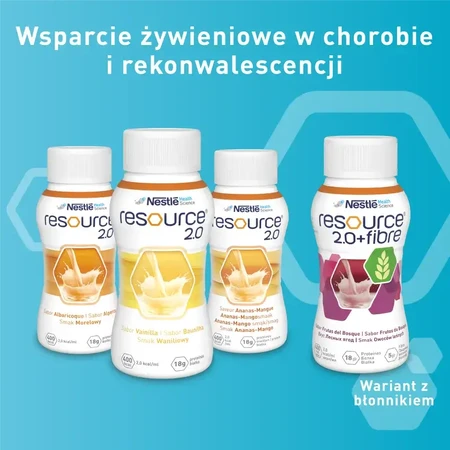 Resource 2.0 + Fibre, nutritional supplement, berry flavor, 4 x 200 ml
