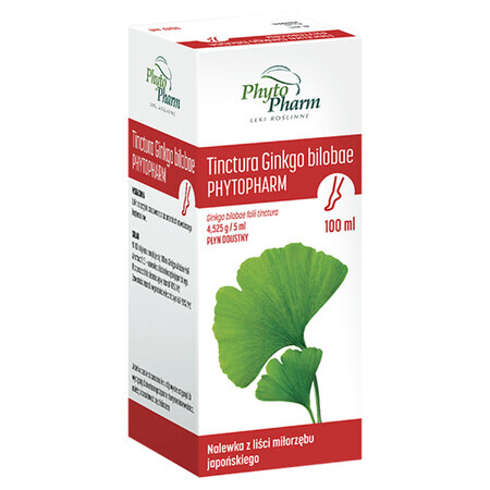 Tinctura Ginkgo Bilobae Phytopharm 4,525 g/ 5 ml, vloeistof voor oraal gebruik, 100 ml