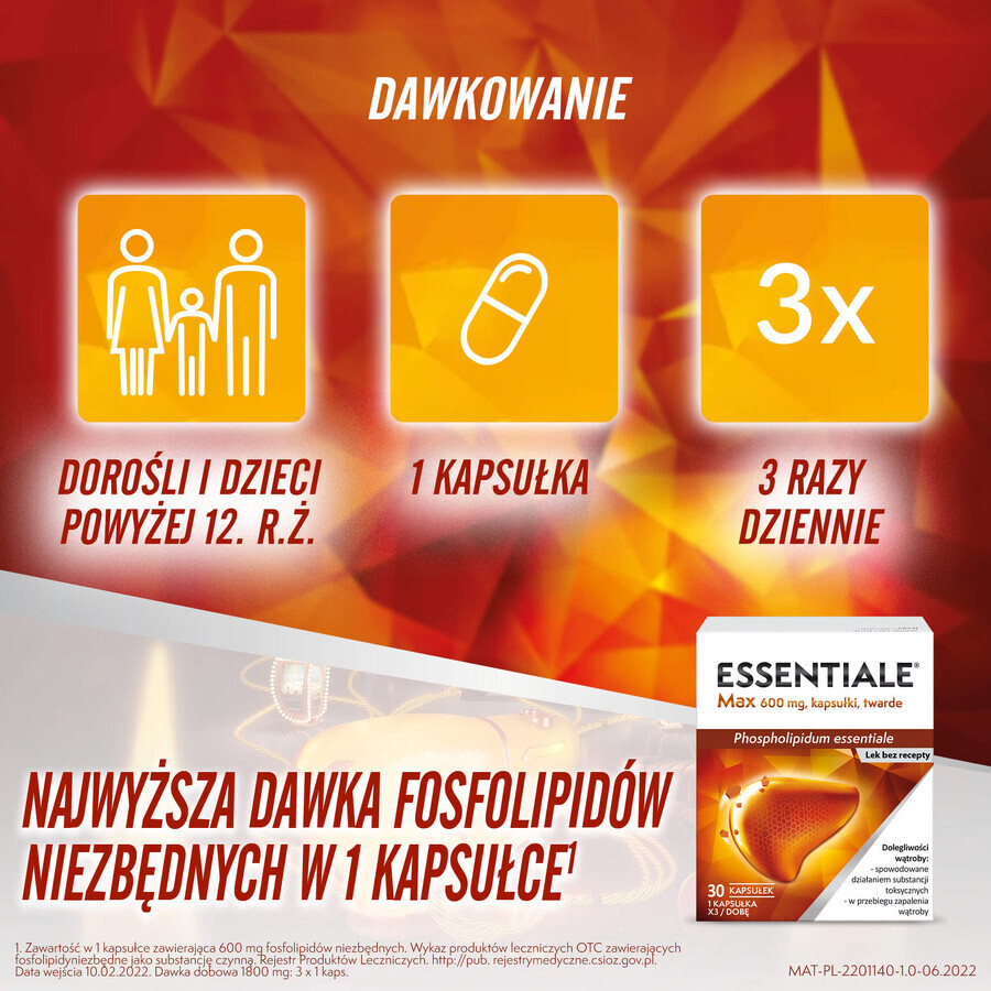 Essentiale Max 600 mg, 30 capsules