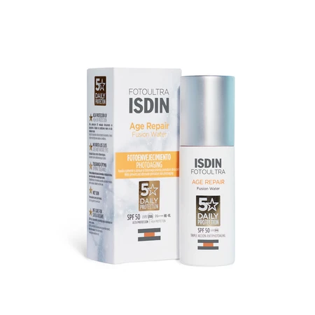 Isdin Fusion Water Age Repair Fluid de protectie solara pentru fata cu SPF 50 , 50 ml