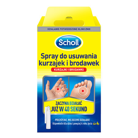 Scholl, spray anti-verrues pour les enfants de plus de 4 ans et les adultes, 80 ml