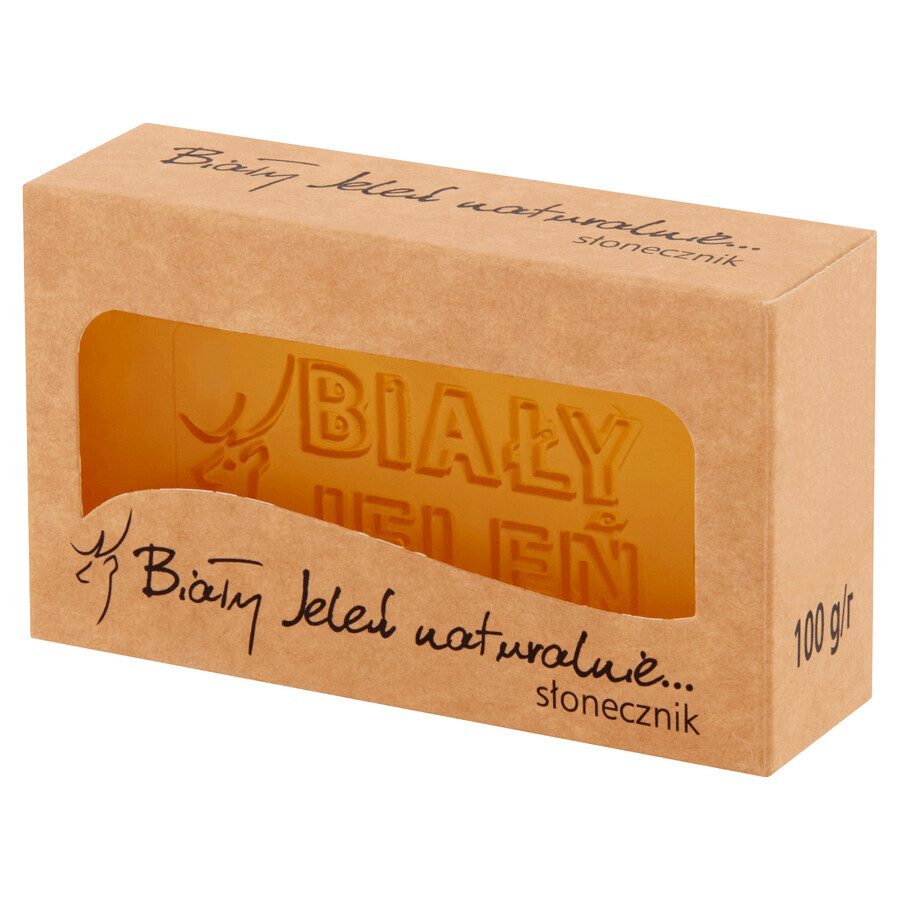 White Jeleń, hypoallergenic glycerin soap with sunflower extract in a bar, 100 g