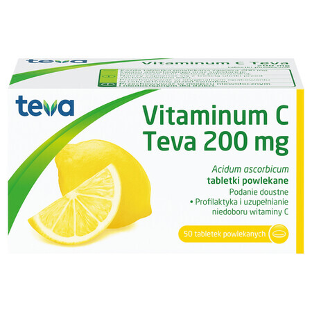 Vitaminum C Teva 200 mg, 50 comprimate filmate