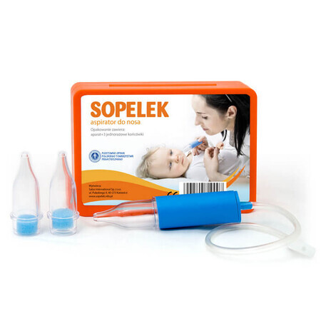 Sopelek, neusafzuiging, vanaf de geboorte + afzuigtips met filter, 3 stuks