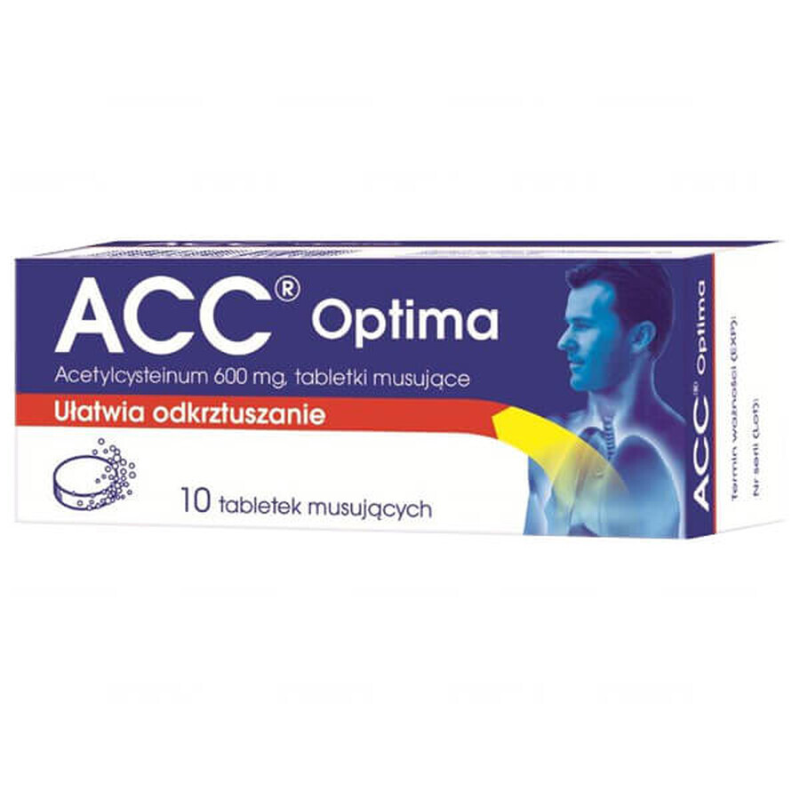 ACC Optima 600 mg, 10 effervescent tablets