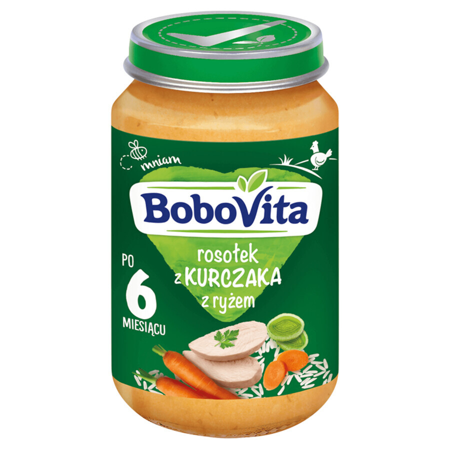 BoboVita Homemade chicken broth soup with rice, after 6 months, 190 g