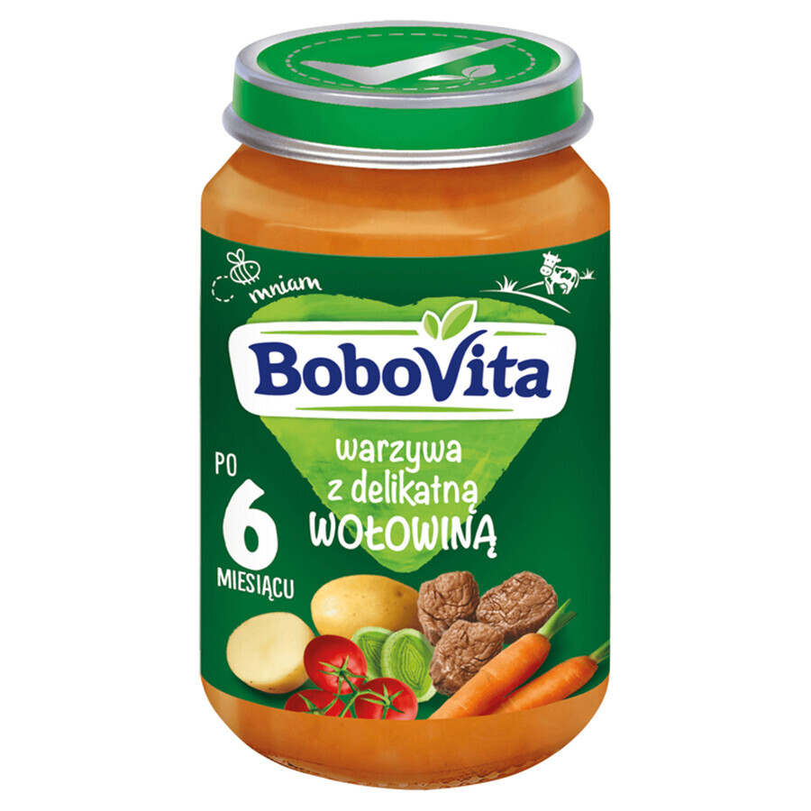 BoboVita Lunch, vegetables with tender beef, after 6 months, 190 g