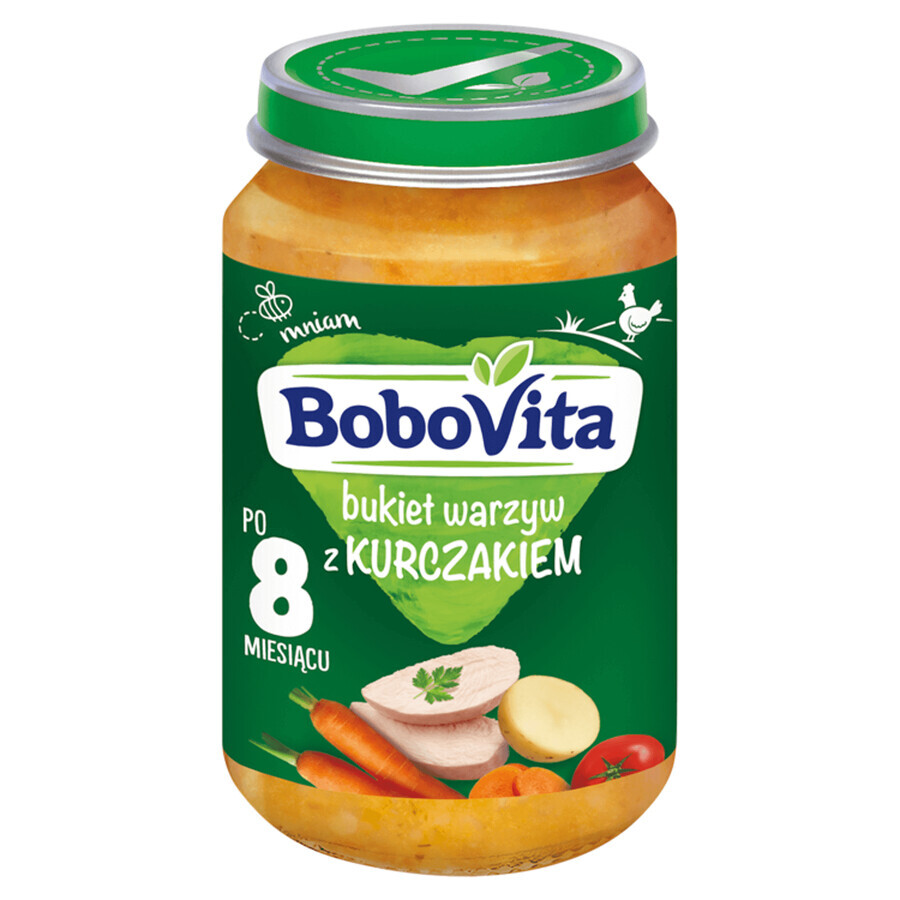 BoboVita Lunch, vegetable bouquet with chicken, after 8 months, 190 g