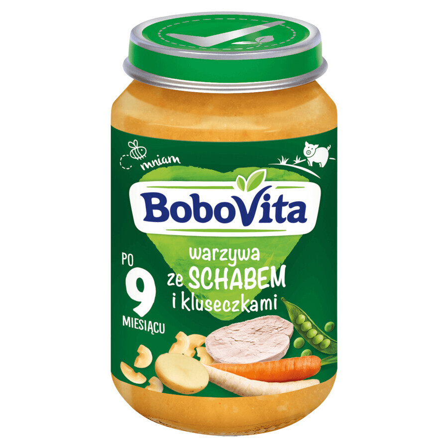 BoboVita Dinner, vegetables with pork and noodles, after 9 months, 190 g