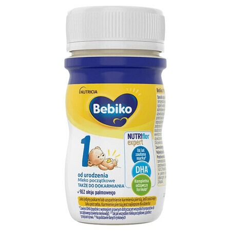 Bebiko 1 Nutriflor Expert, kant-en-klare zuigelingenmelk, vanaf de geboorte, 90 ml