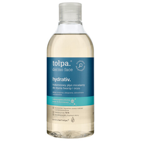 Tolpa Dermo Face, Hydrativ, hydraterende micellaire gezichts- en oogdouche, 400 ml