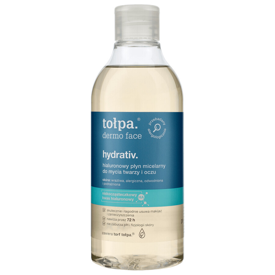 Tolpa Dermo Face, Hydrativ, hydraterende micellaire gezichts- en oogdouche, 400 ml