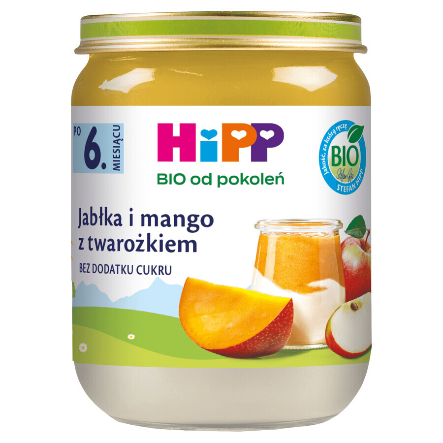 HiPP Fruit Duet Bio, mela e mango con ricotta, dopo 6 mesi, 160 g