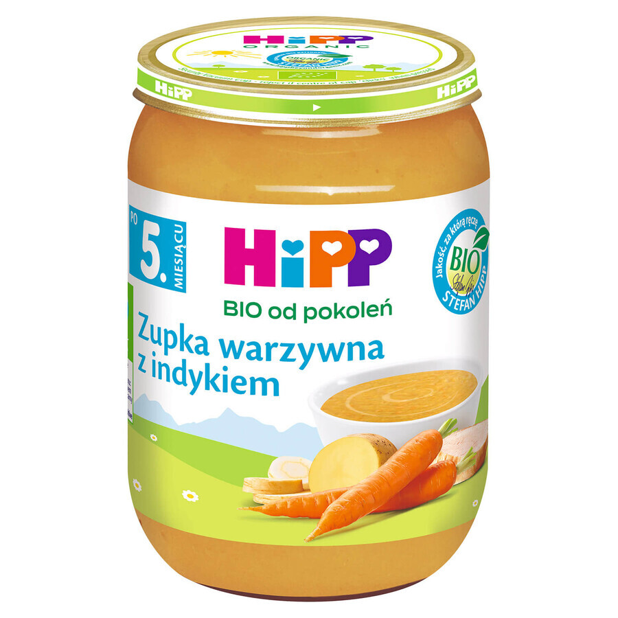 Zuppa di verdure HiPP Bio con tacchino, dopo 5 mesi, 190 g