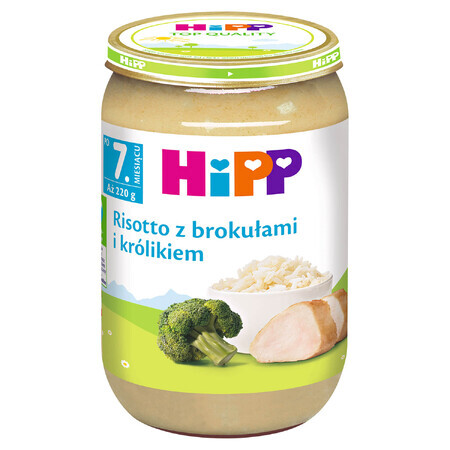 Piatto HiPP, risotto con broccoli e coniglio, dopo 7 mesi, 220 g