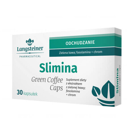 Langsteiner Slimina Grüner Kaffee Caps, Grüner Kaffee, 30 Kapseln