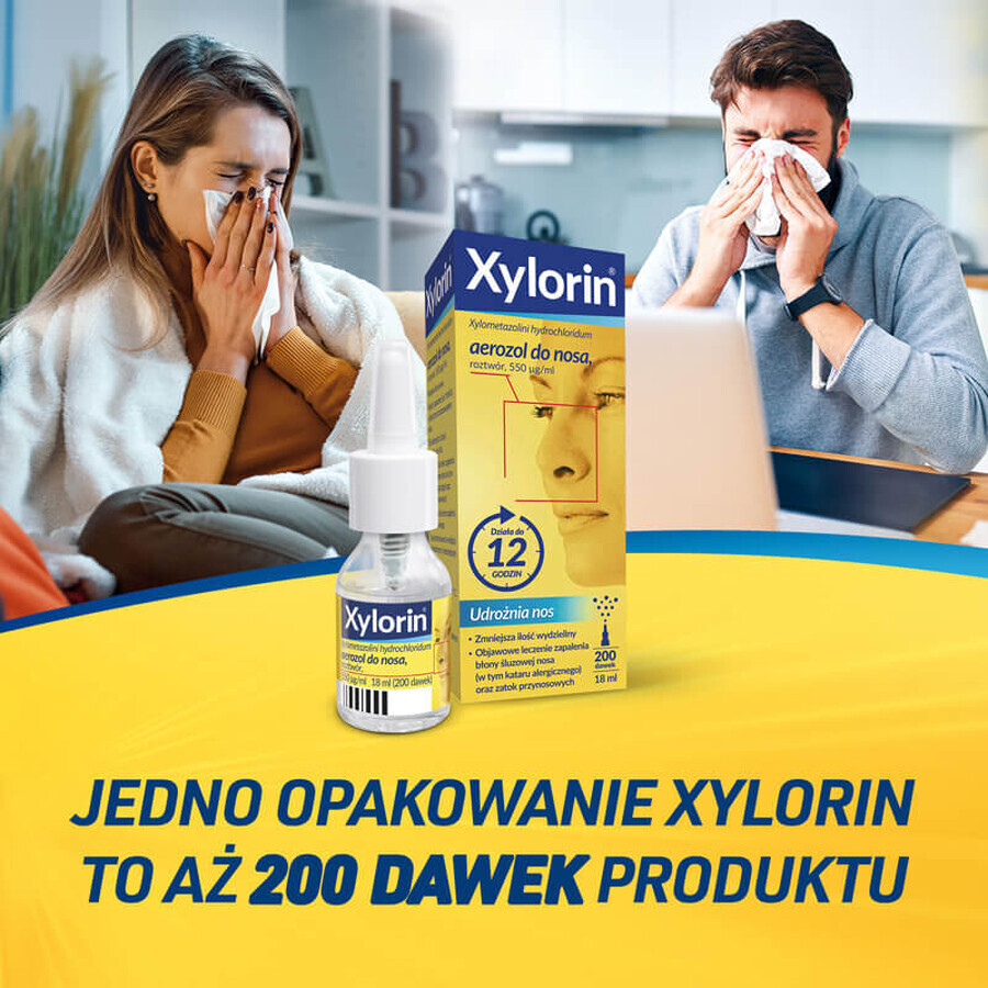 Xylorin 550 μg/ml, spray nazal, 18 ml