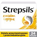 Strepsils con miel y limón 1,2 mg + 0,6 mg, 24 pastillas duras