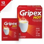 Gripex Hot 650 mg + 50 mg + 10 mg, 12 sachets