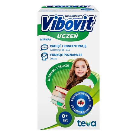 Vibovit Uczeń Vitamins + iron, after the age of 8, 30 tablets