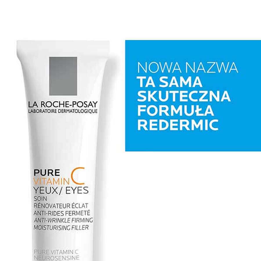 La Roche-Posay Pure Vitamine C Ogen, intensief hydraterende en verstevigende anti-rimpel oogverzorging, 15 ml