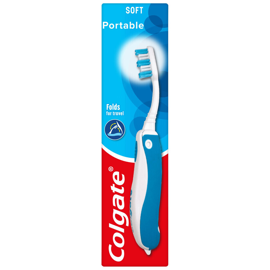 Colgate draagbare/reis tandenborstel, opvouwbaar, zacht, 1 stuk