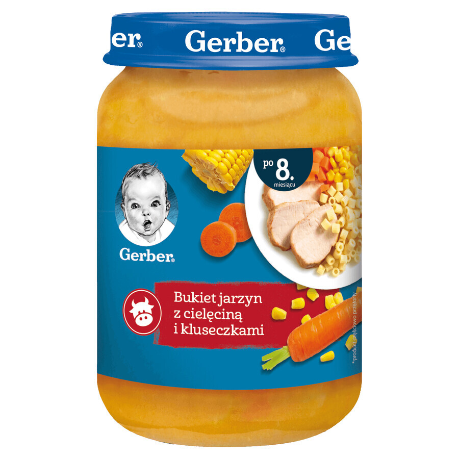 Gerber Dinner, bouquet di verdure con vitello e tagliatelle, dopo 8 mesi, 190 g