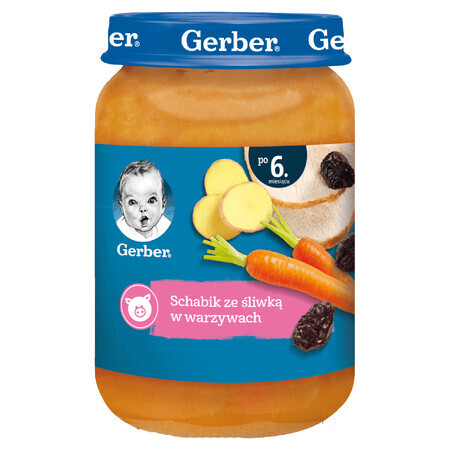 Gerber Lunch, pulpă de porc cu prune în legume, după 6 luni, 190 g