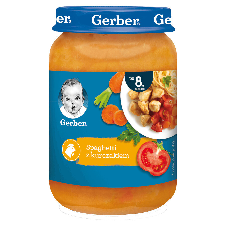 Gerber Lunch, spaghete cu pui, după 8 luni, 190 g