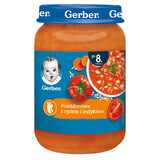 Zuppa Gerber, pomodoro con riso e tacchino, dopo 8 mesi, 190 g