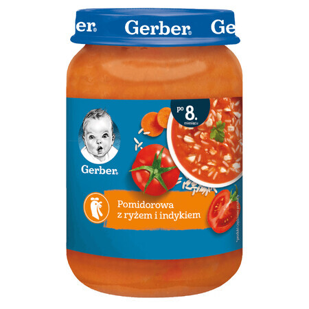 Zuppa Gerber, pomodoro con riso e tacchino, dopo 8 mesi, 190 g