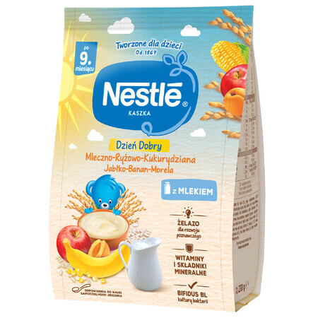 Nestle Good Morning Rice Krispies, Apfel-Banane-Morchel, milchig, nach 9 Monaten, 230 g