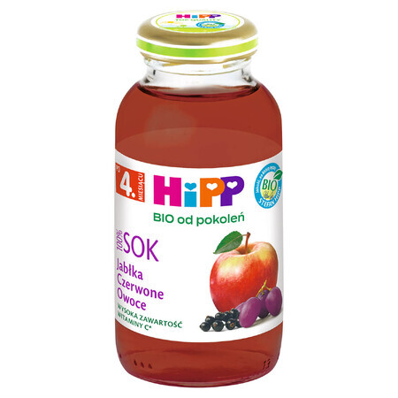 HiPP 100% Bio sap, rood fruit, na 4 maanden, 200 ml