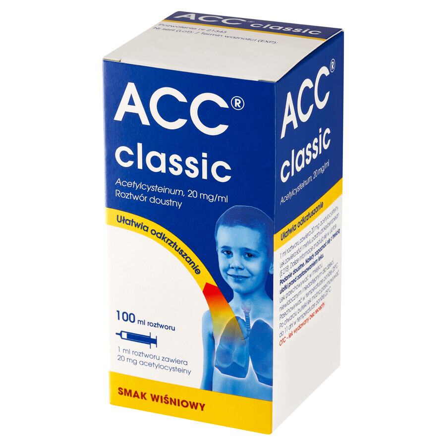 ACC Classic 20 mg/ml, soluzione orale, gusto ciliegia, 100 ml