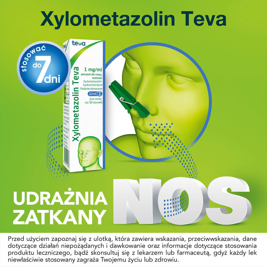 Xylometazoline Teva 1 mg/ml, nasal spray, 10 ml