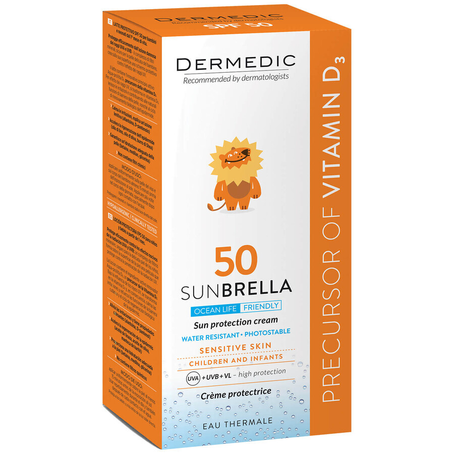 Dermedic Sunbrella Baby, beschermende crème voor kinderen en baby's, gevoelige huid, SPF 50, 50 g