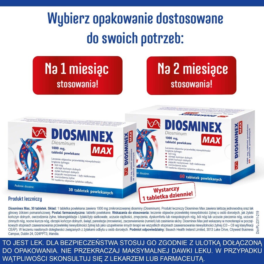 Diosminex Max 1000 mg, 30 comprimidos recubiertos