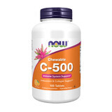 Now Foods C-500, vitamine C + bioflavonoïden + acerola, sinaasappelsmaak, 100 kauwtabletten