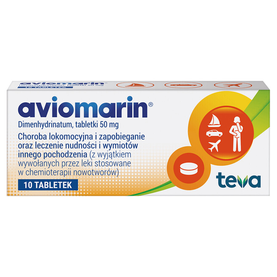 Aviomarine 50 mg, 10 tabletten