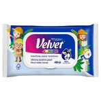 Velvet Junior, vochtig toiletpapier, met clip, 42 stuks