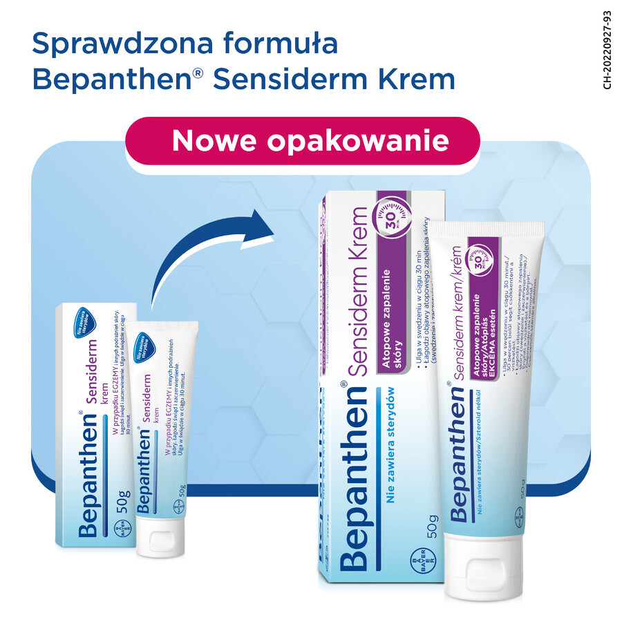 Bepanthen Sensiderm Crème, verzorging bij AD en eczeem, vanaf 1 maand, 20 g